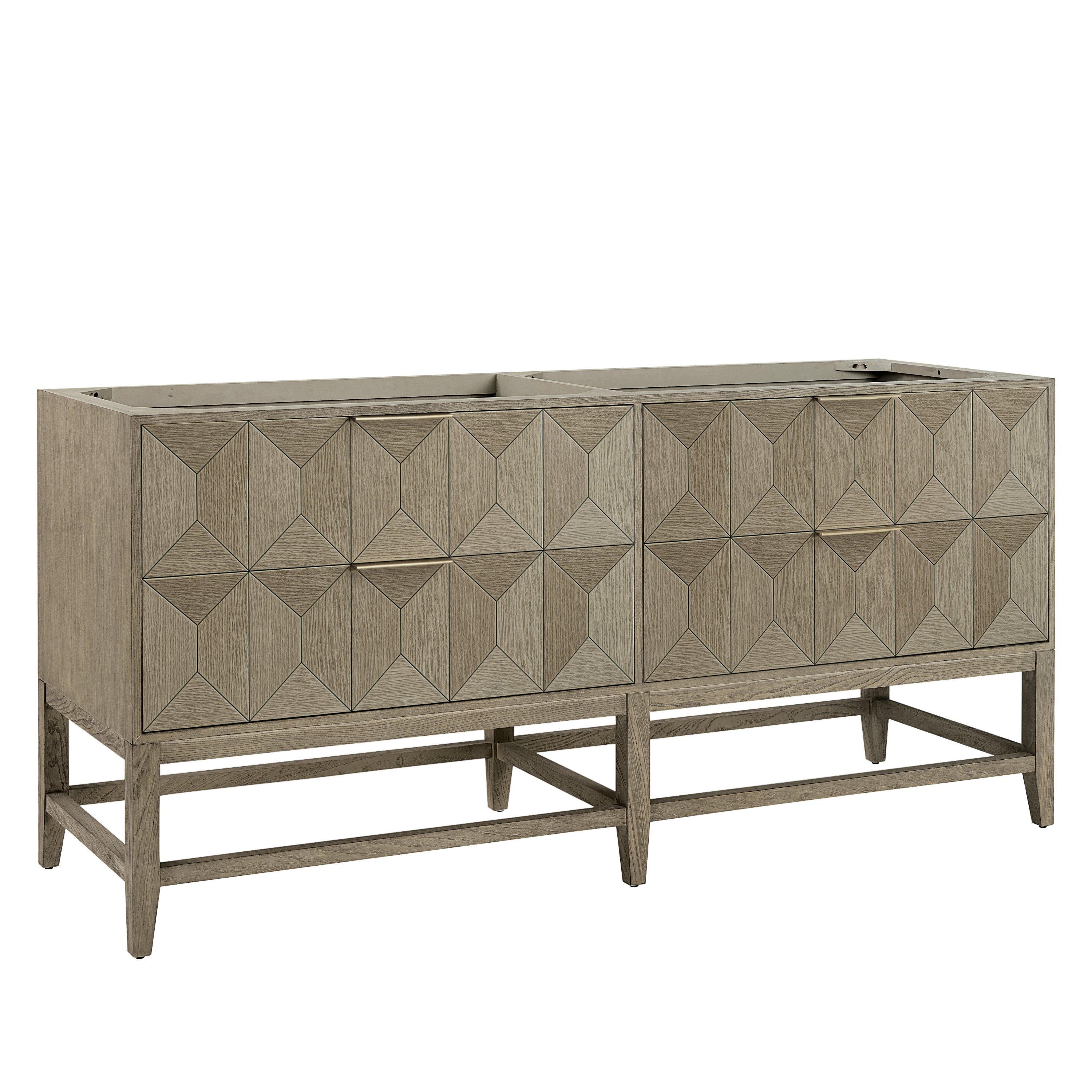 Emmeline 72 Inch Double Bathroom Vanity with Pebble Oak Finish - Perfect for Master Bathroom Renovation & Modern Home Decor