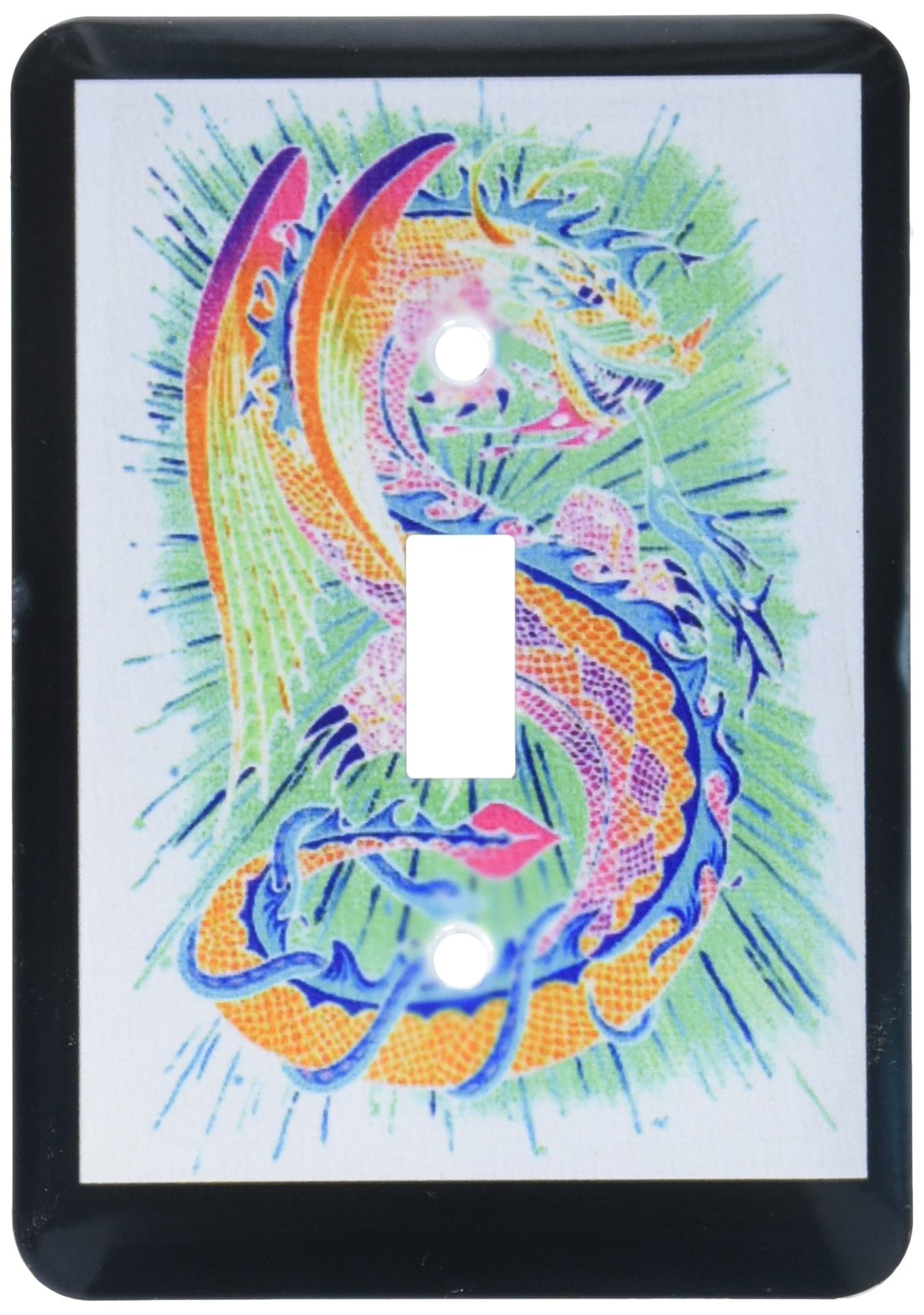 3D Rose Dragon Light Switch Cover - Colorful Textured Design for Home Decor | Perfect for Bedroom, Living Room, and Kids Room Decoration
