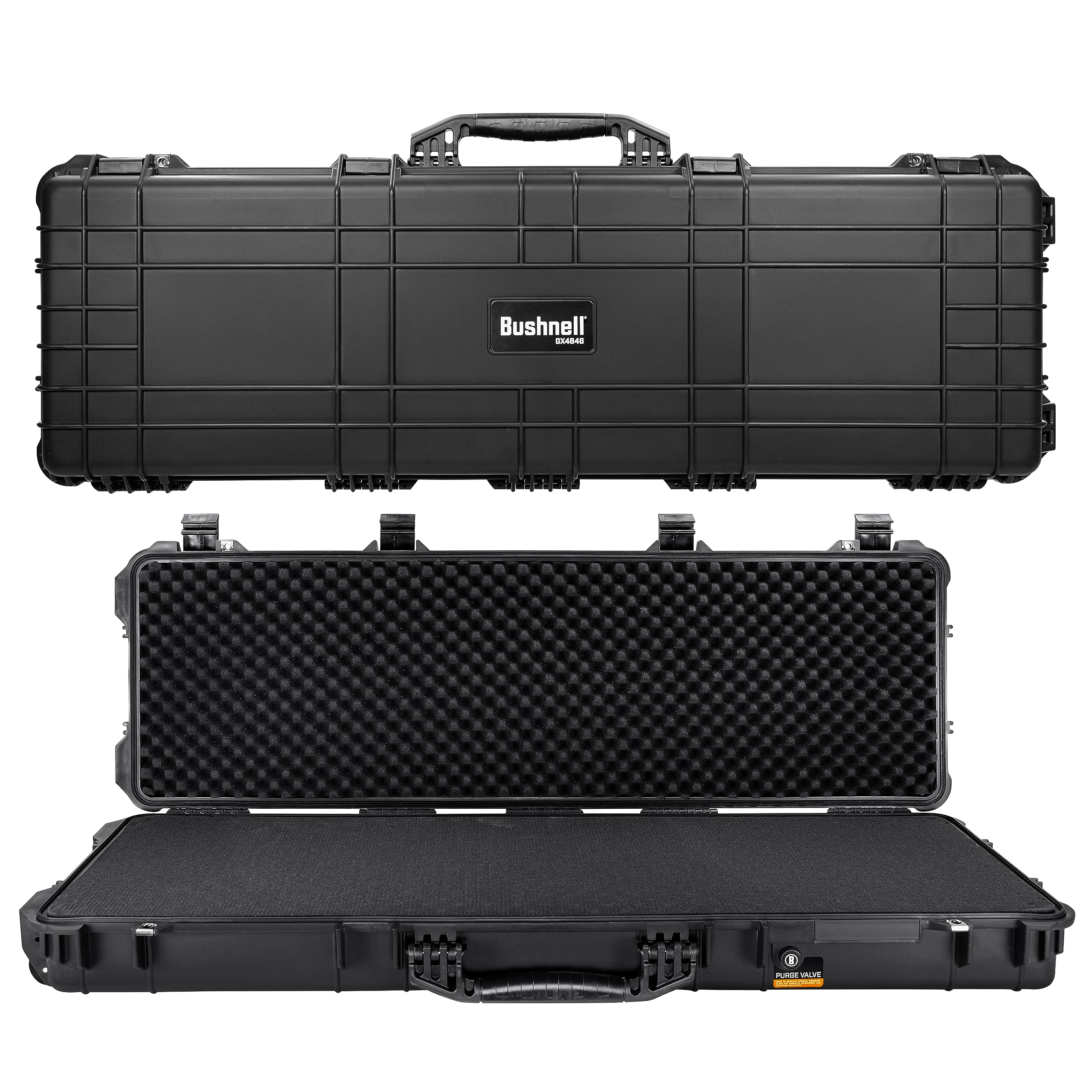 Bushnell 44 Inch Hard Rifle Case - Waterproof & Shockproof TSA Approved Gun Case with Wheels - Perfect for Air Travel, Hunting Trips & Firearm Storage