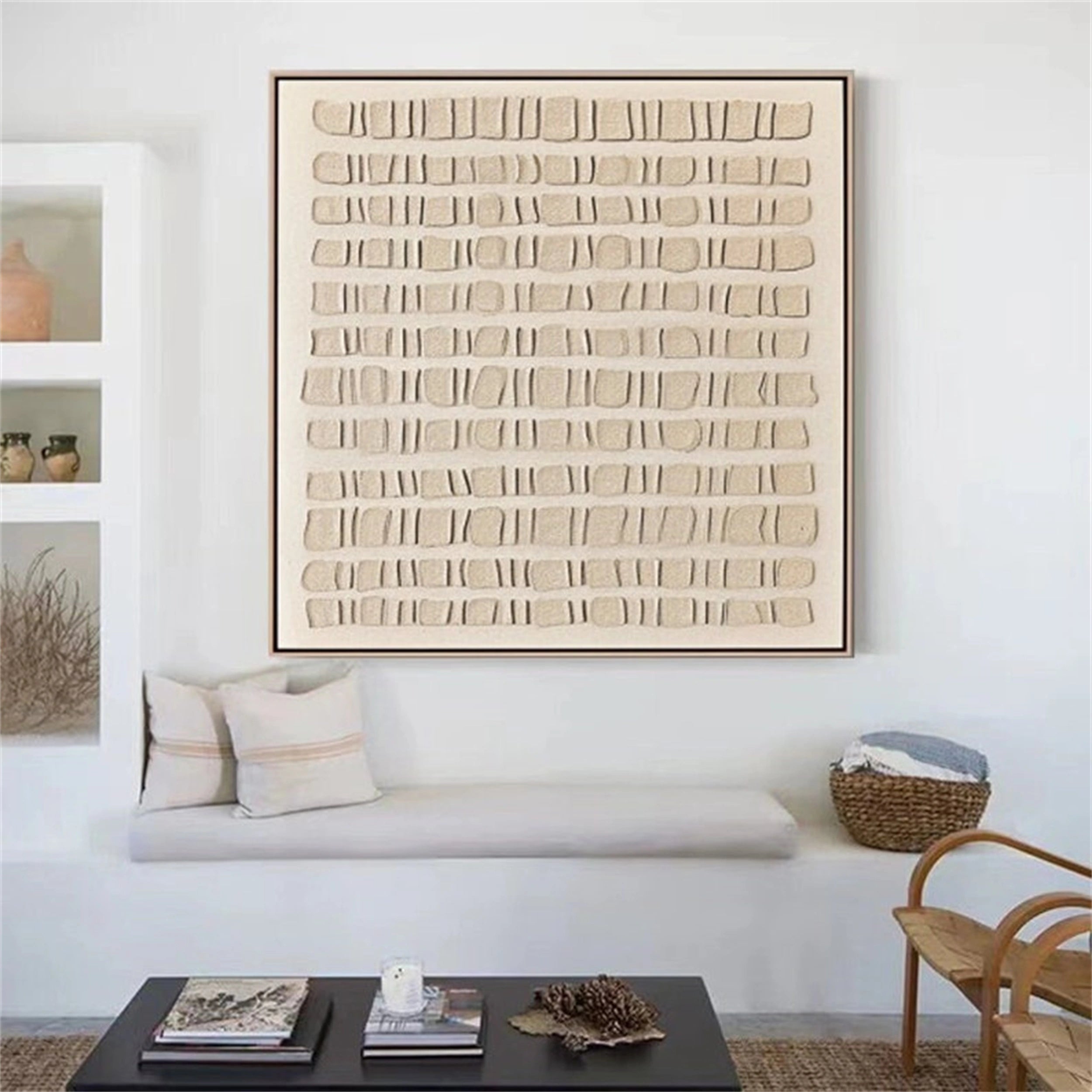 Beige & Brown Abstract Wall Art Print #BB085 - Modern Home Decor for Living Room, Bedroom & Office