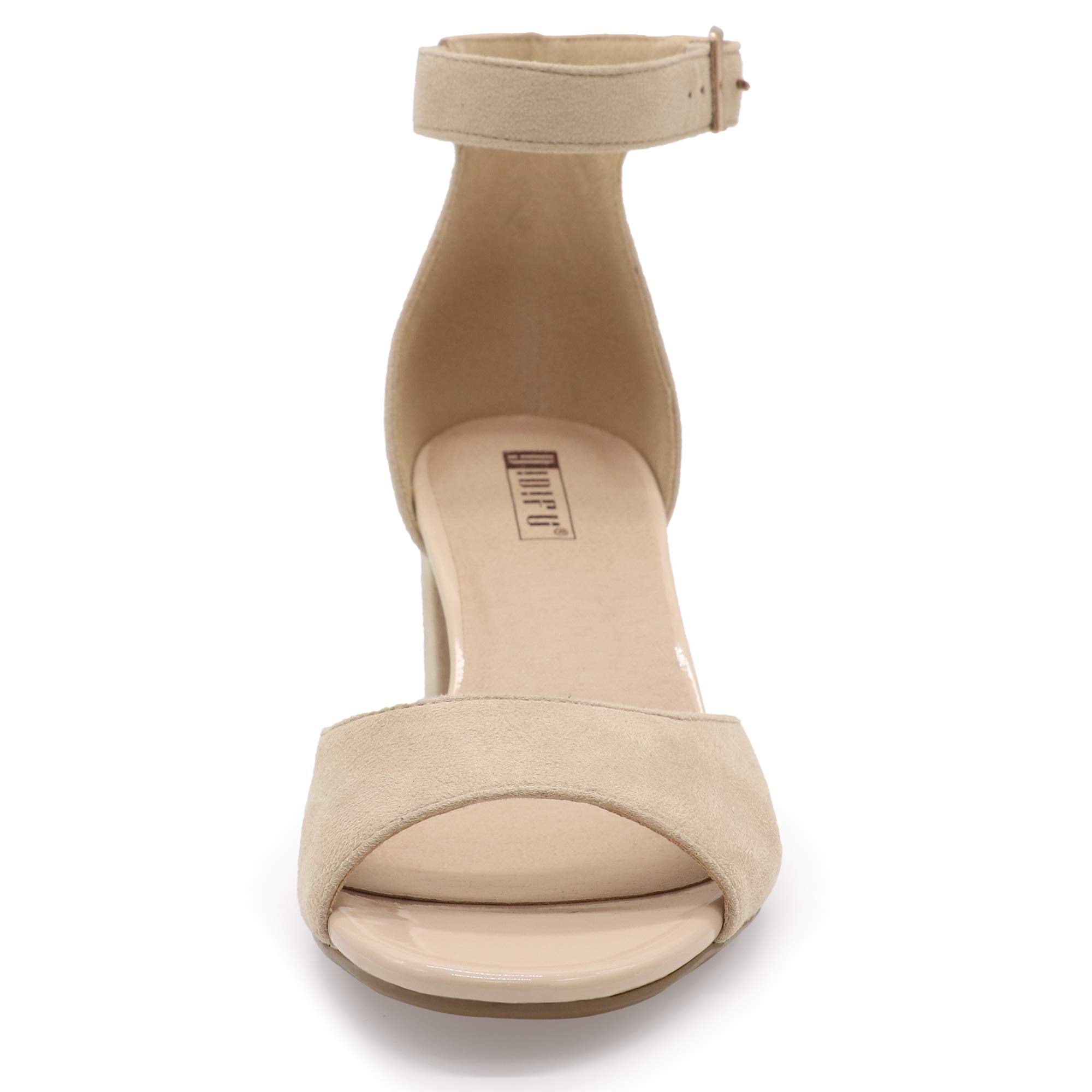 IDIFU Women's Low Block Heel Sandals - Peep Toe Ankle Strap Chunky Heel Wedding Shoes for Bride, Bridesmaid & Special Occasions | Comfortable Dress Sandals for Party, Prom & Evening Events