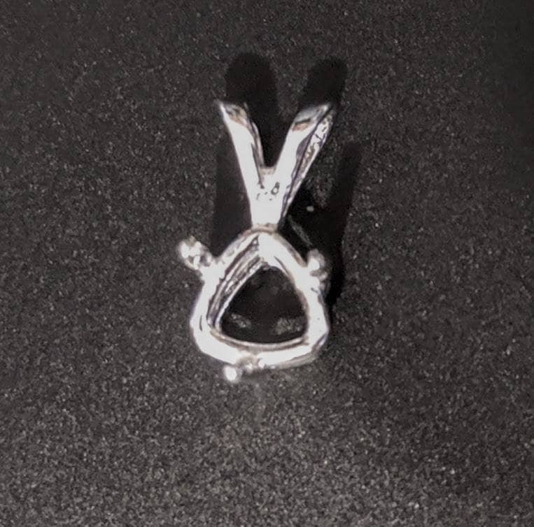 Solid Sterling Silver or 14kt Gold 4mm-12mm Trillion Cut 3-Prong Pendant Setting - Handcrafted in USA | Perfect for Gemstone Jewelry Making & DIY Necklace Designs