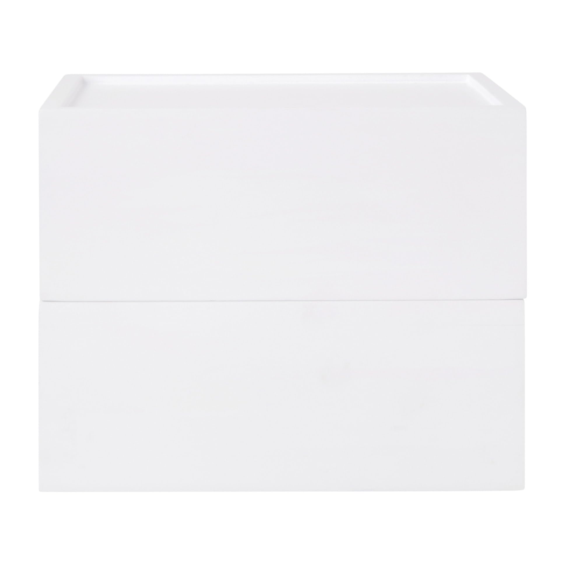Weston Stackable Wooden Storage Boxes - 2 Pack, White | Home & Office Organizer