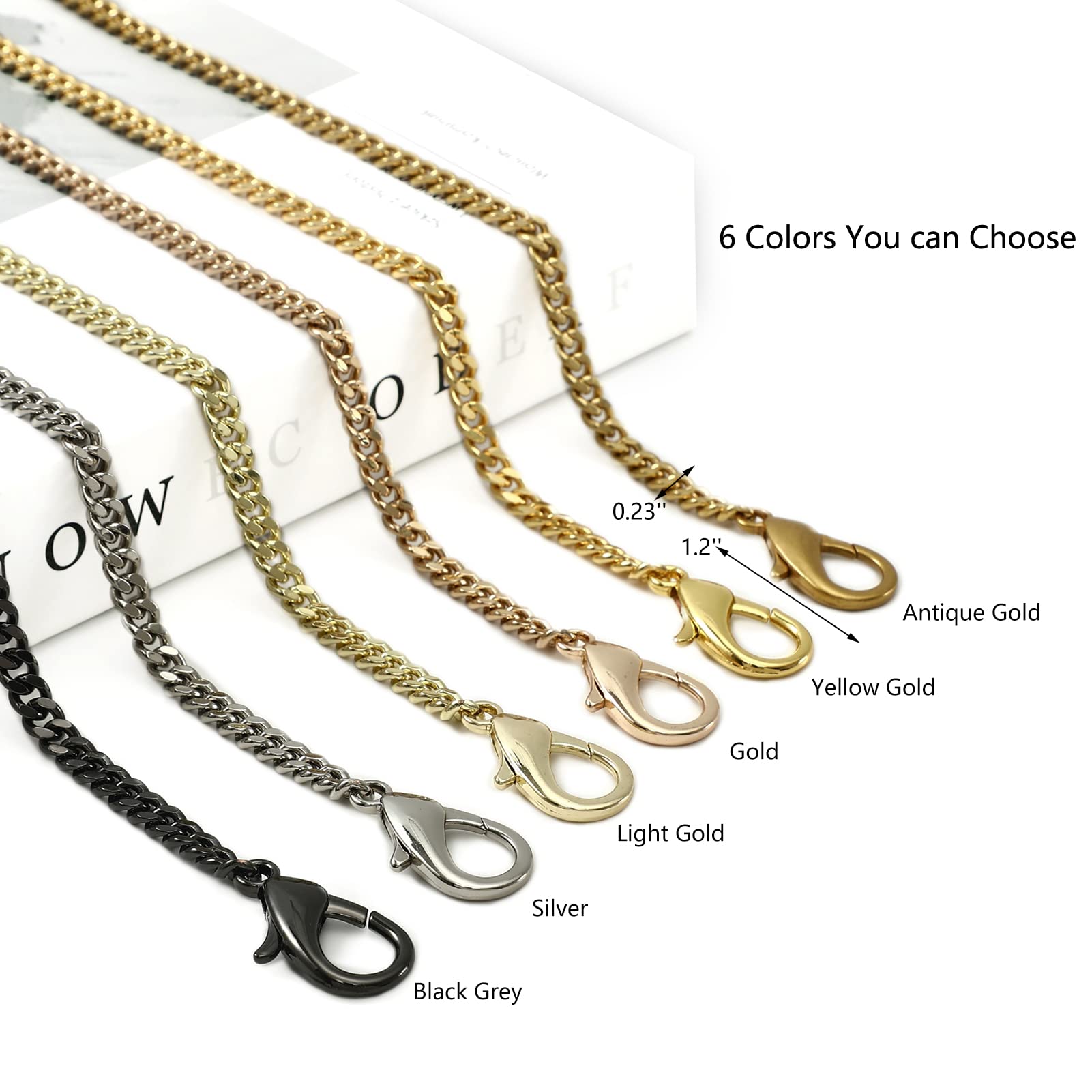 Mini Purse Chain Strap Replacement - Antique Gold 26 Inch Crossbody Shoulder Bag Strap with Charms | Handbag Accessories for Women, Fashionable & Durable | Perfect for Daily Use, Parties, Travel & Shopping