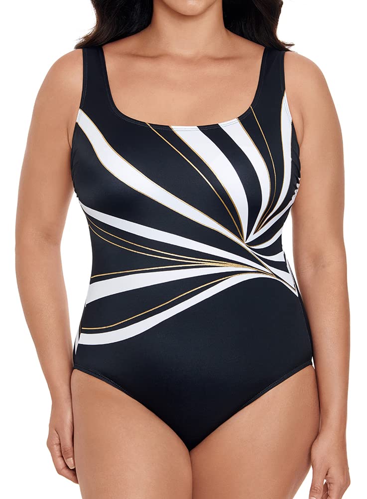 Longitude Women's One Piece Swimsuit - Scoop Neck Tank with Soft Cup Support, Long Torso Design for Comfortable Swimwear | Perfect for Beach Vacations, Pool Parties & Summer Water Activities