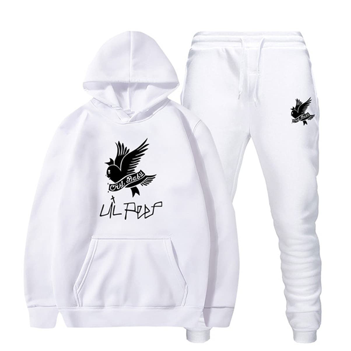 Unisex Love Printed Hoodie & Sweatpants Set - Sporty Hip Hop Pullover with Pockets for Men & Women | Casual Streetwear, Gym, Lounge Wear