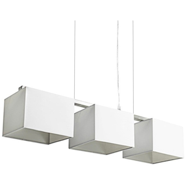 Godwin White Square Trio Pendant Lights - Modern Farmhouse Kitchen Island Lighting, Dining Room Chandelier, Bedroom Ceiling Fixture