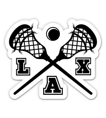 LAX Lacrosse Stickers 2-Pack - Waterproof Vinyl Decals for Car, Phone, Laptop, Water Bottle - Durable Sports Decoration for Lacrosse Fans - Perfect for Game Days, School, Office & Sports Gear