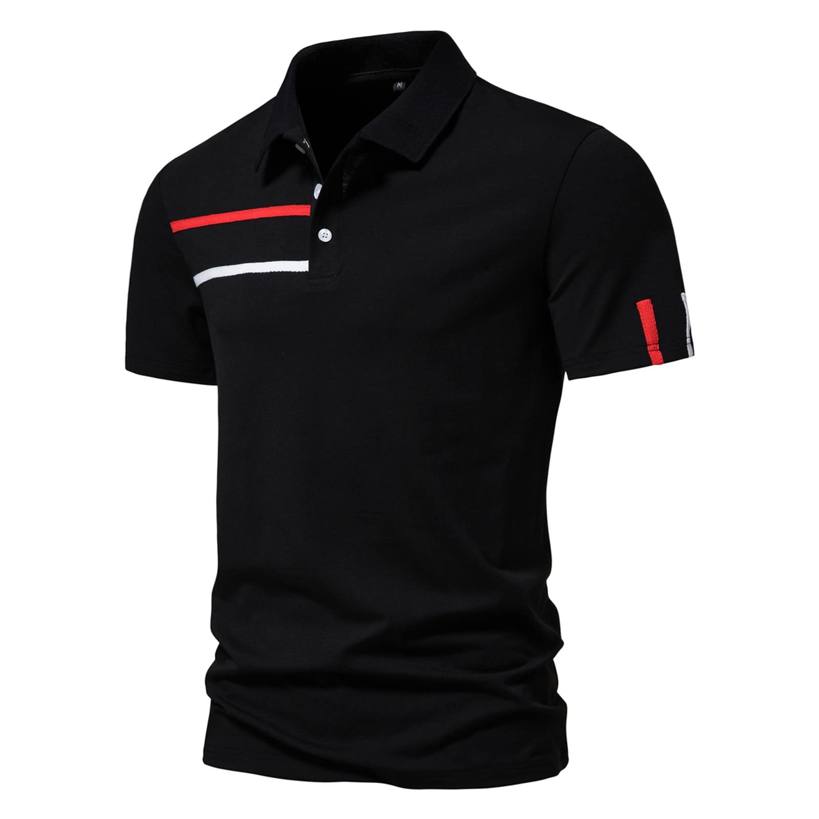 ZDFER Men's Slim-Fit Polo Shirts - Breathable Short Sleeve Golf Shirt with Lapel Collar | Moisture-Wicking Cotton Sport Shirt for Summer Casual Wear & Active Lifestyle | Perfect for Golf, Tennis, Office & Outdoor Activities