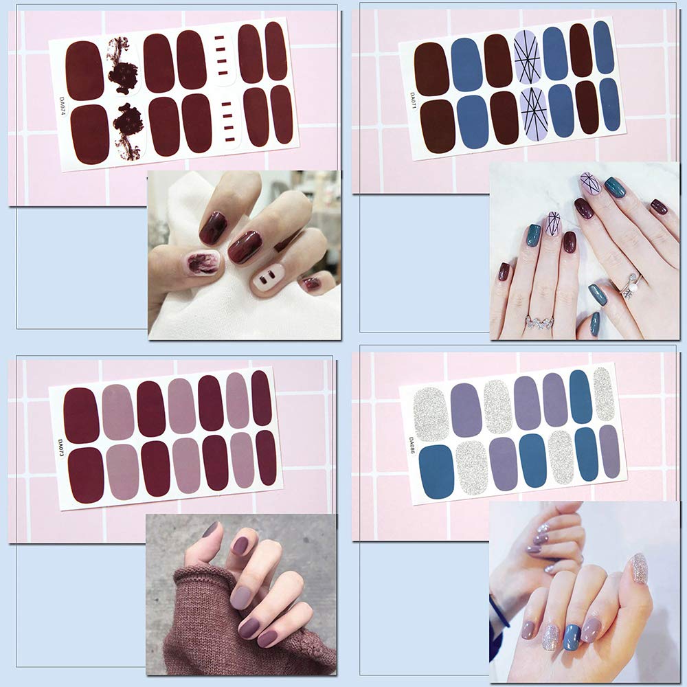 SILPECWEE 14 Sheets Solid Color Nail Polish Strips - Self-Adhesive Nail Stickers, Full Nail Wraps with 1 Nail File - Long Lasting DIY Manicure for Women | Perfect for Parties, Weddings & Everyday Wear