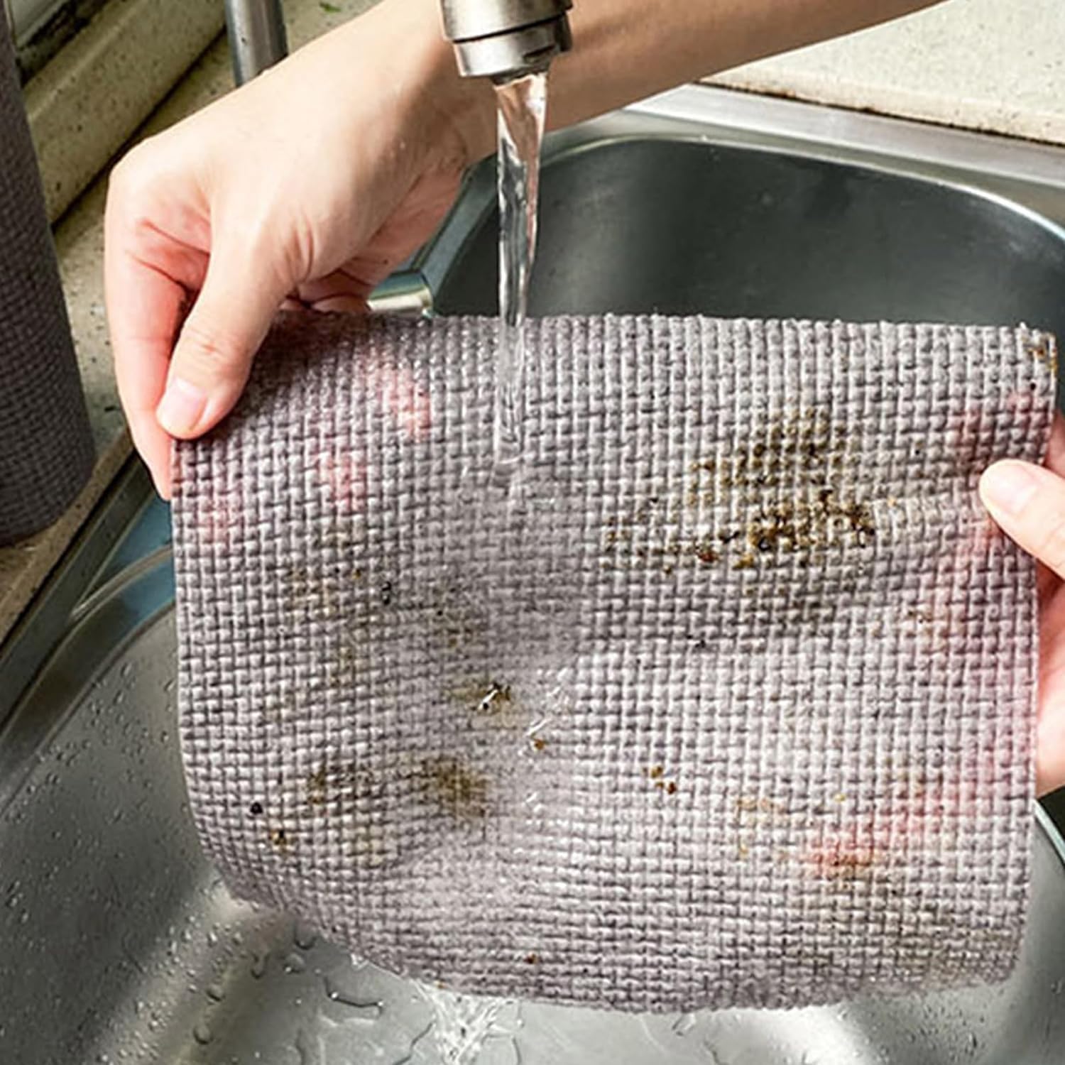 ZEELPETAL Durable Microfiber Kitchen Scrub Cloth Roll - Lint Free, Reusable Cleaning Towels for Kitchen, Multi-Purpose, 1 pc, Ideal for Countertops, Dishes, and Stainless Steel