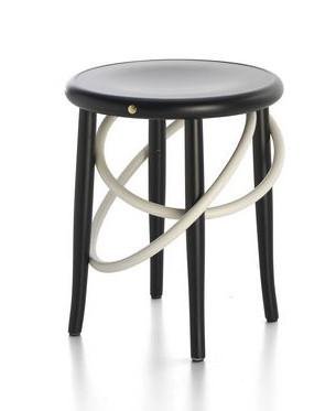 GTV Cirque Two Tone Bentwood Stool - Modern Accent Stool for Living Room, Bedroom & Entryway - Handcrafted Wooden Bar Stool with Elegant Design