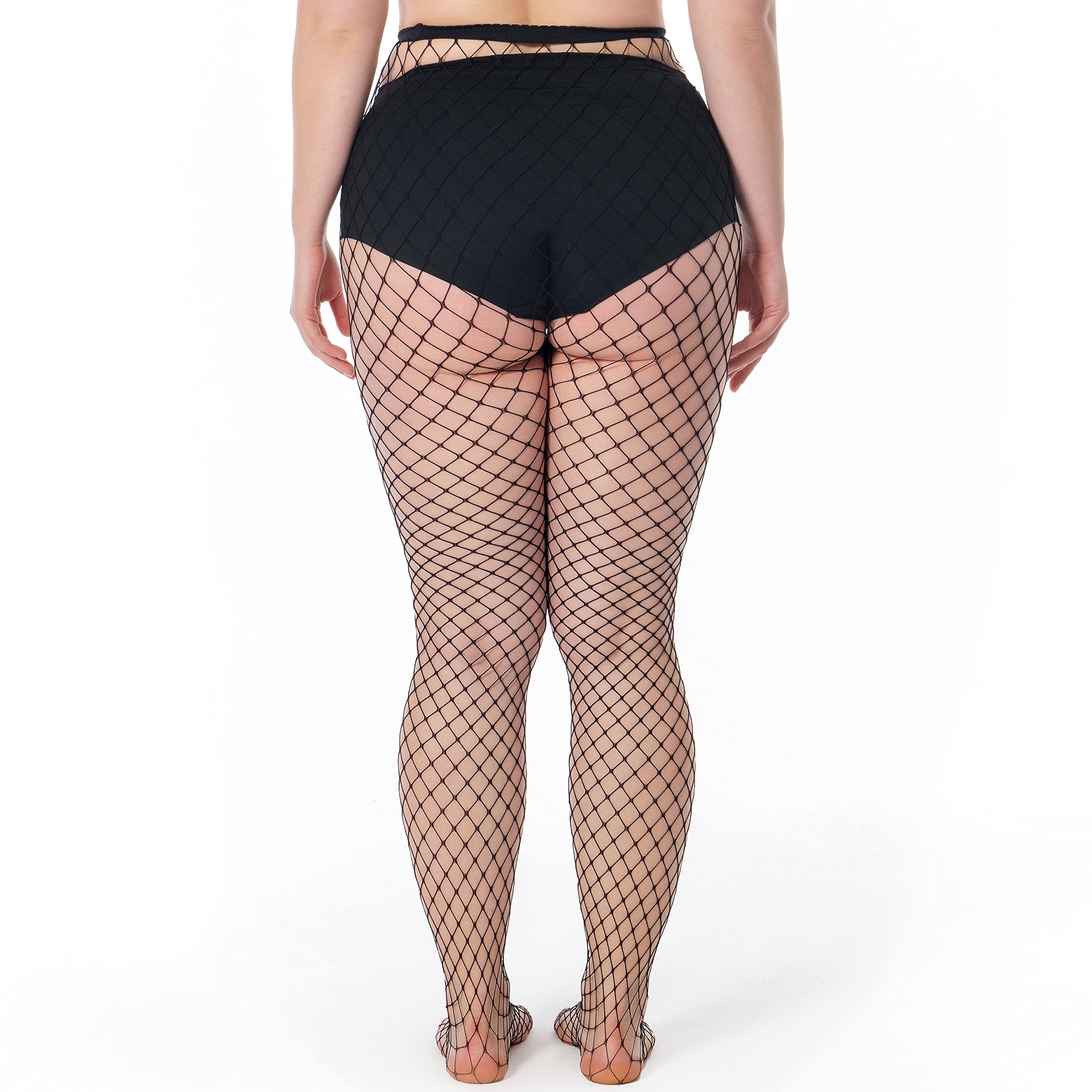Sexy Women's Thigh High Fishnet Stockings - High Waist Pantyhose Tights for Cosplay, Halloween & Night Out