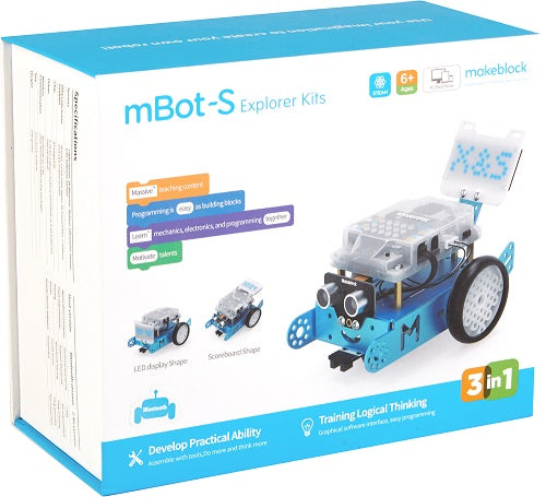 Makeblock mBot S Explorer Kit - STEM Robotics Kit for Kids Ages 8-12 | Learn Coding & Engineering | Perfect for School Projects & Home Learning