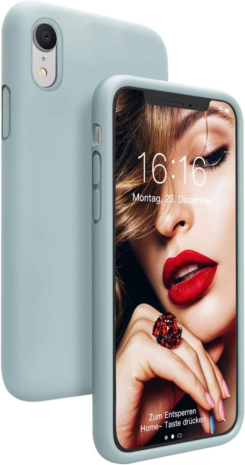 JASBON Soft Liquid Silicone Case for iPhone XR - Shockproof Protective Cover with Raised Edges, Slim Fit & Non-Slip Grip (Sea Green) - Perfect for Everyday Use, Work & Travel