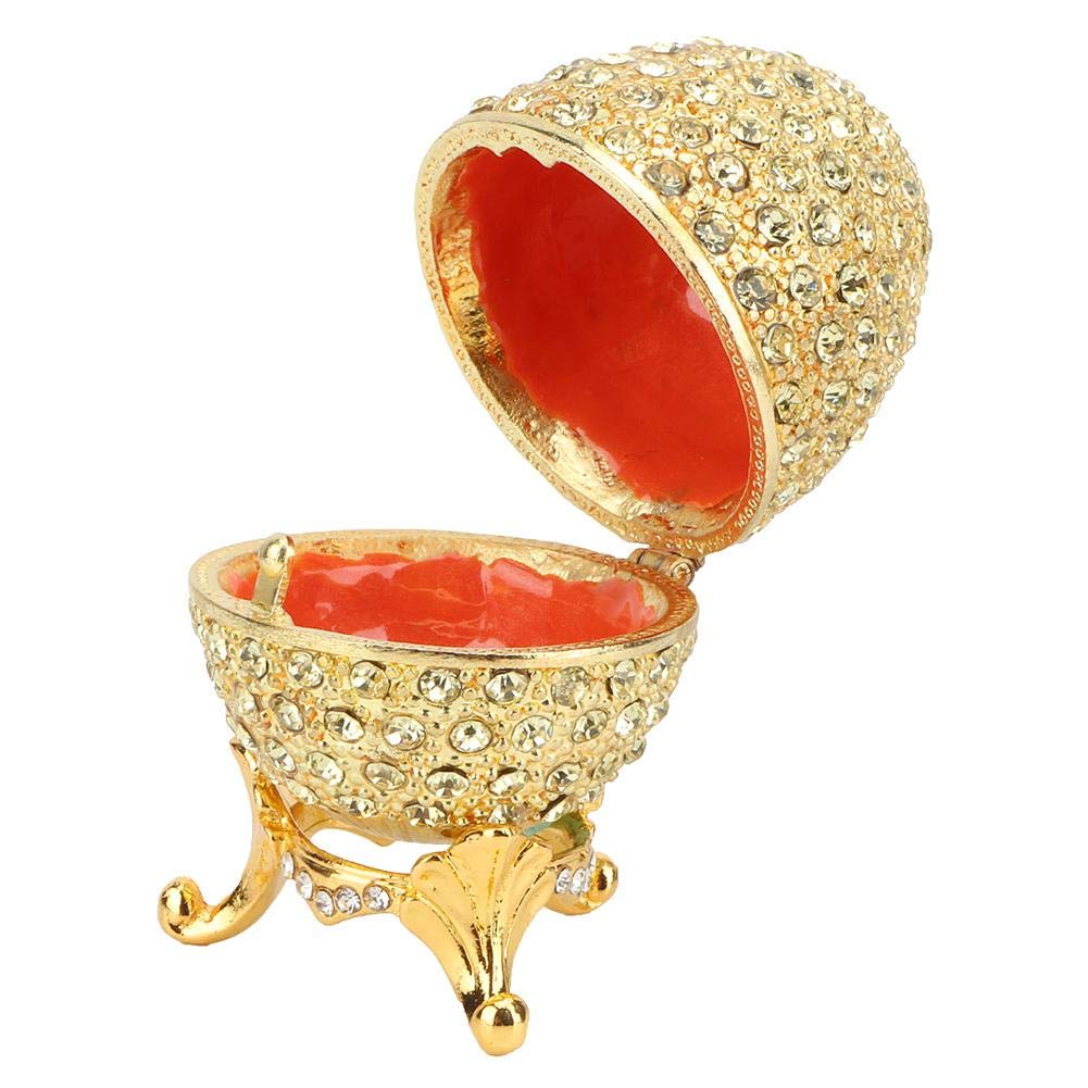 Exquisite Hand-Painted Mini Faberge Egg Jewelry Box - 24K Gold Plated with Enamel & Rhinestones - Perfect for Gift Giving, Home Decor & Collectible Display