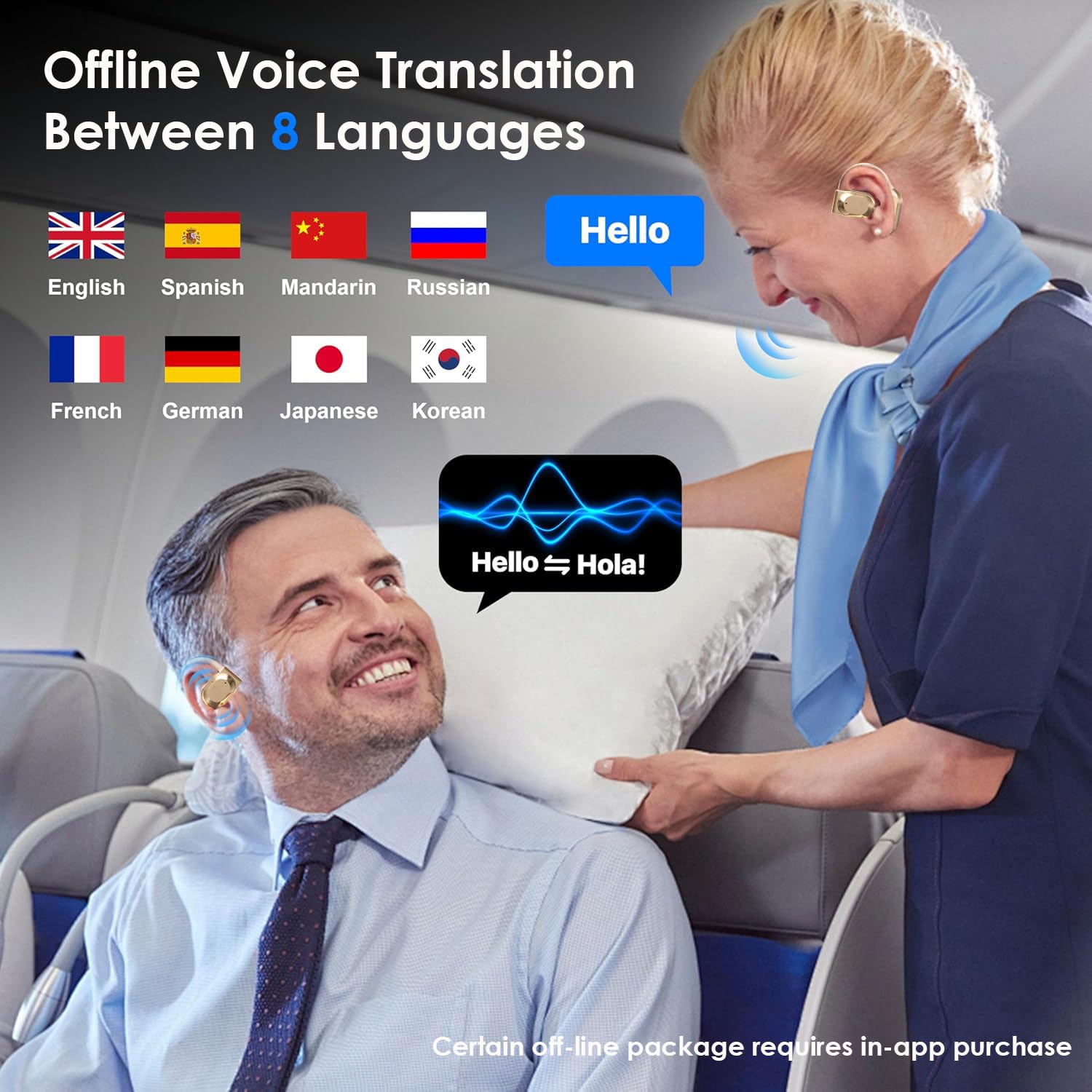 AI Language Translator Earbuds - 144 Languages Real-Time Translation for Android & iOS | 3-in-1 Wireless Earbuds for Travel, Business Meetings & Language Learning | Perfect for International Travelers & Multilingual Communication (Khaki)