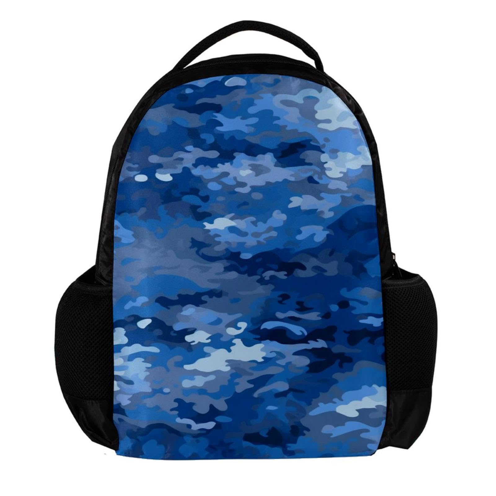 Lightweight Travel Backpack for Women & Men - Small Carry On Backpack with Abstract Blue Camouflage Design - Perfect for Hiking, Gym, Work & Airplane Travel