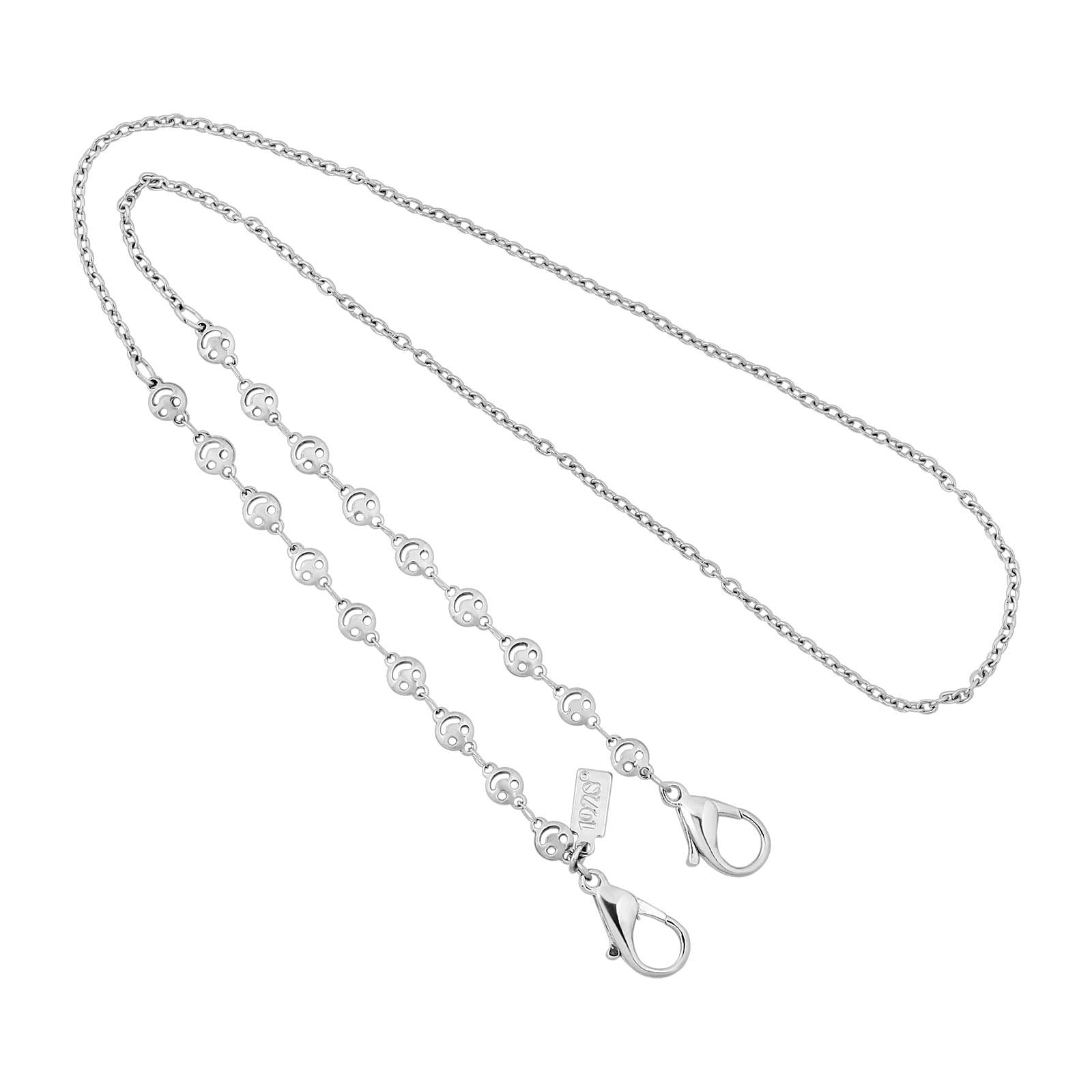 1928 Smiley Face Mask Chain Holder - 22 Inch Adjustable Lanyard for Jewelry & Accessories - Perfect for School, Work, and Travel