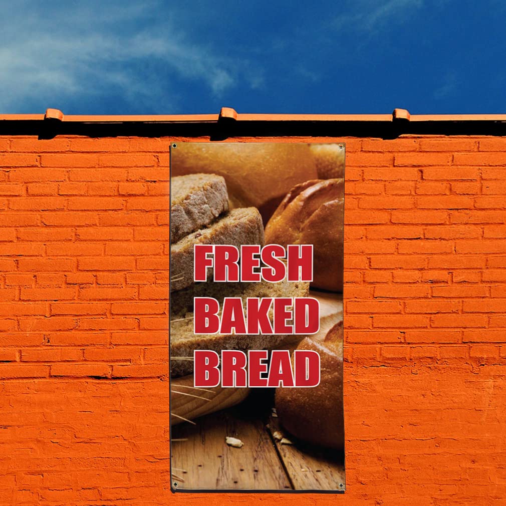 Premium Vertical Vinyl Banner - Weatherproof Outdoor Sign for Restaurants, Bakeries & Food Bars (144x60 Inches, 10 Grommets) - Perfect for Storefronts, Events & Industrial Yard Advertising