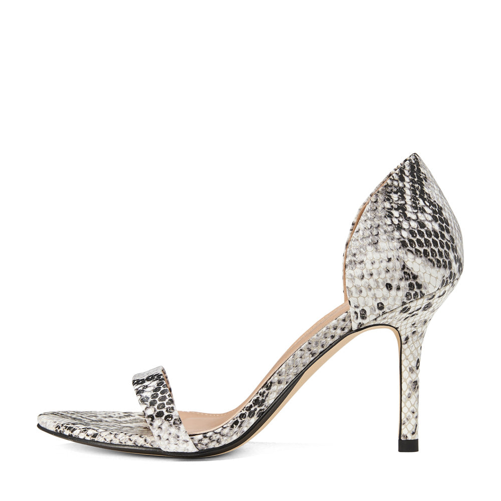 Stylish Mimi Snake Print White and Black Handbag - Perfect for Women's Fashion, Office, and Evening Out