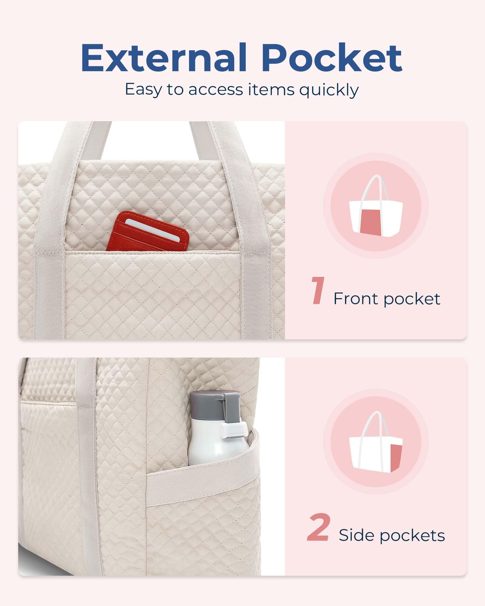 BAGSMART Large Tote Bag for Women - Stylish Travel Shoulder Bag with Top Handle & Yoga Mat Buckle | Perfect for Gym, Work, Travel & Everyday Use | Durable & Spacious Handbag for Yoga, Office & Weekend Getaways