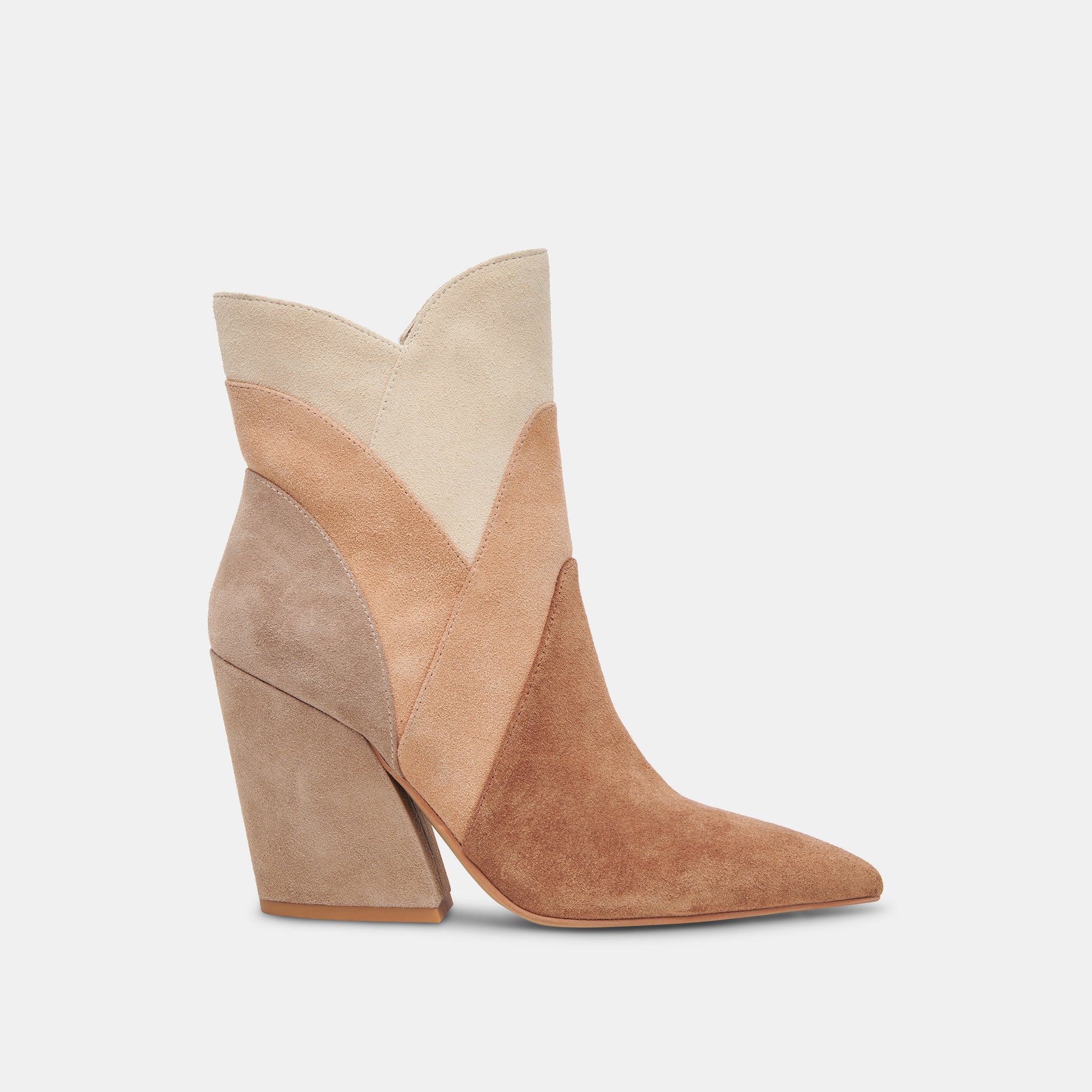 NEENA Booties for Women - Brown Multi Suede Ankle Boots | Comfortable & Stylish Fall/Winter Shoes | Perfect for Office, Casual Outings & Date Nights