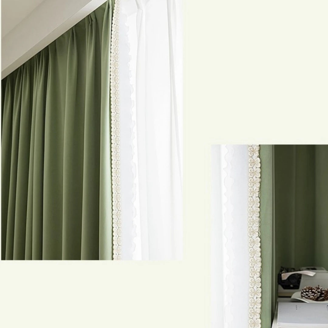 Custom Catherine Velvet Floral Trim Blackout Curtains for Bedroom & Living Room - Light Blocking Window Drapes for Better Sleep & Privacy