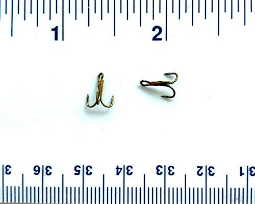 50 Pack Gerry's Tackle 3X Strong Bronze Treble Fishing Hooks Size 18 - Perfect for Bass, Trout, and Saltwater Fishing Lures