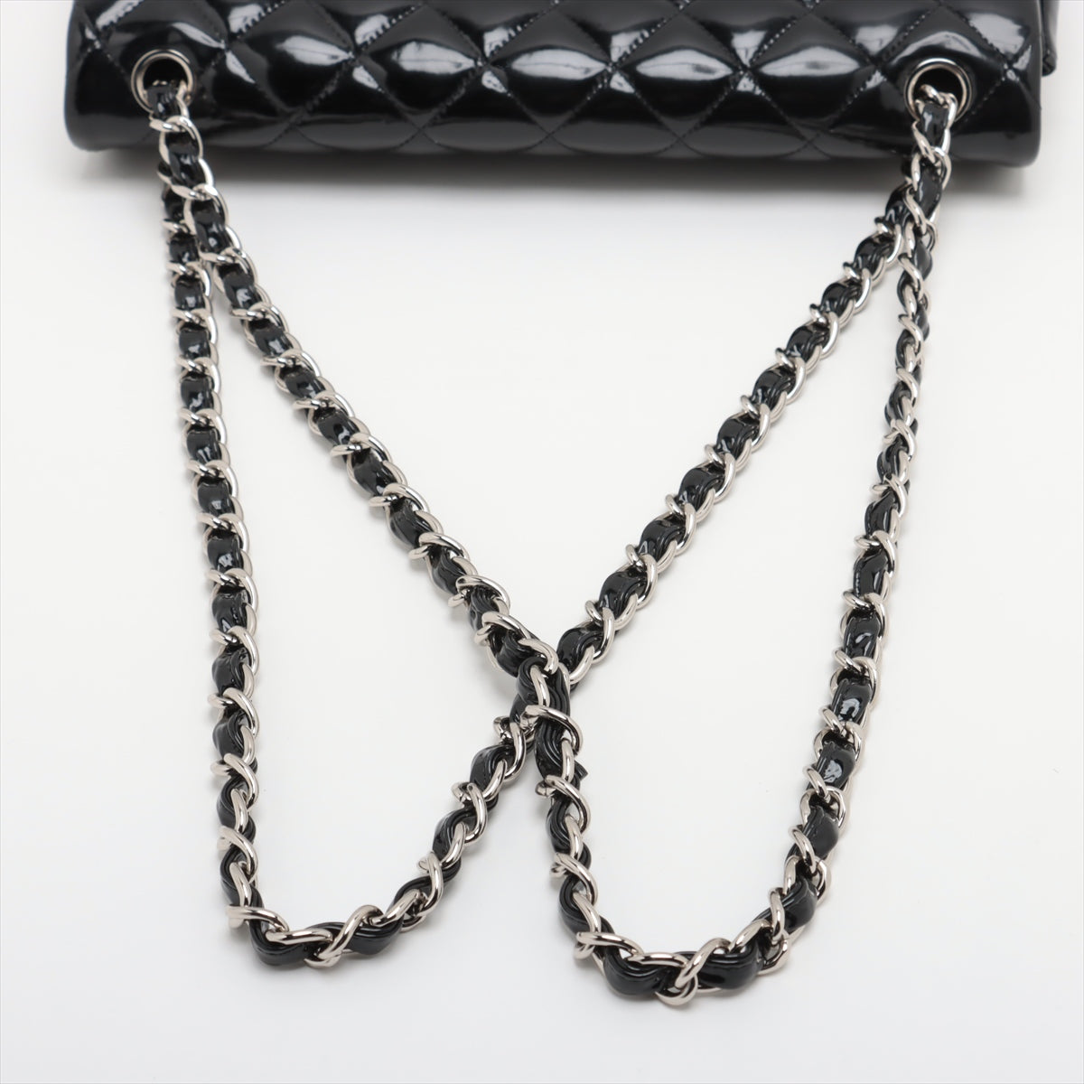 Chanel CC Logo Double Flap Bag 30 Large Patent Leather Black - Luxury Designer Handbag for Women, Double Chain Shoulder Bag - Perfect for Parties, Work & Evening Events