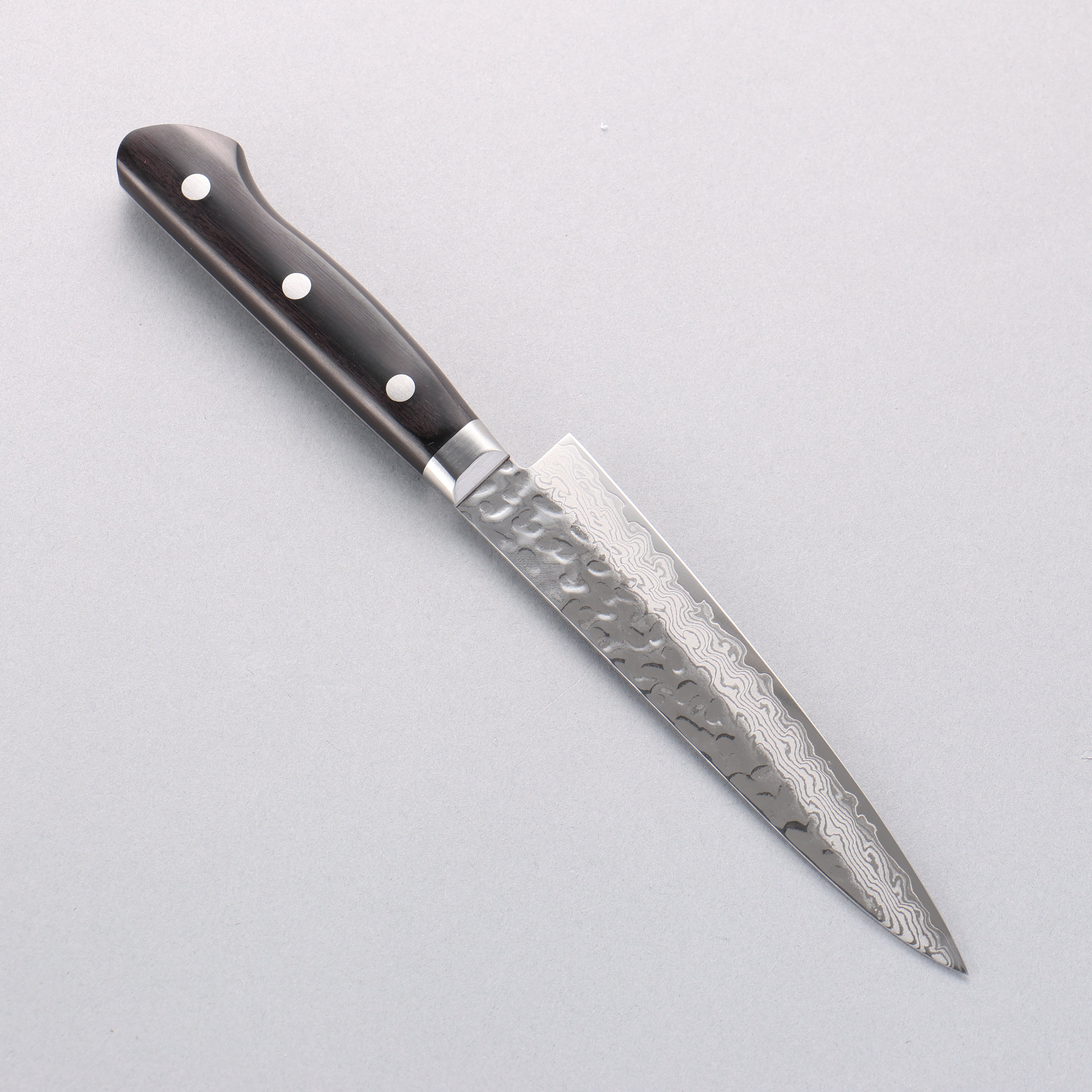 Seisuke VG10 17 Layer Damascus Petty Utility Knife 135mm - Black Pakkawood Handle with Sheath - Perfect for Slicing, Peeling & Precision Kitchen Tasks