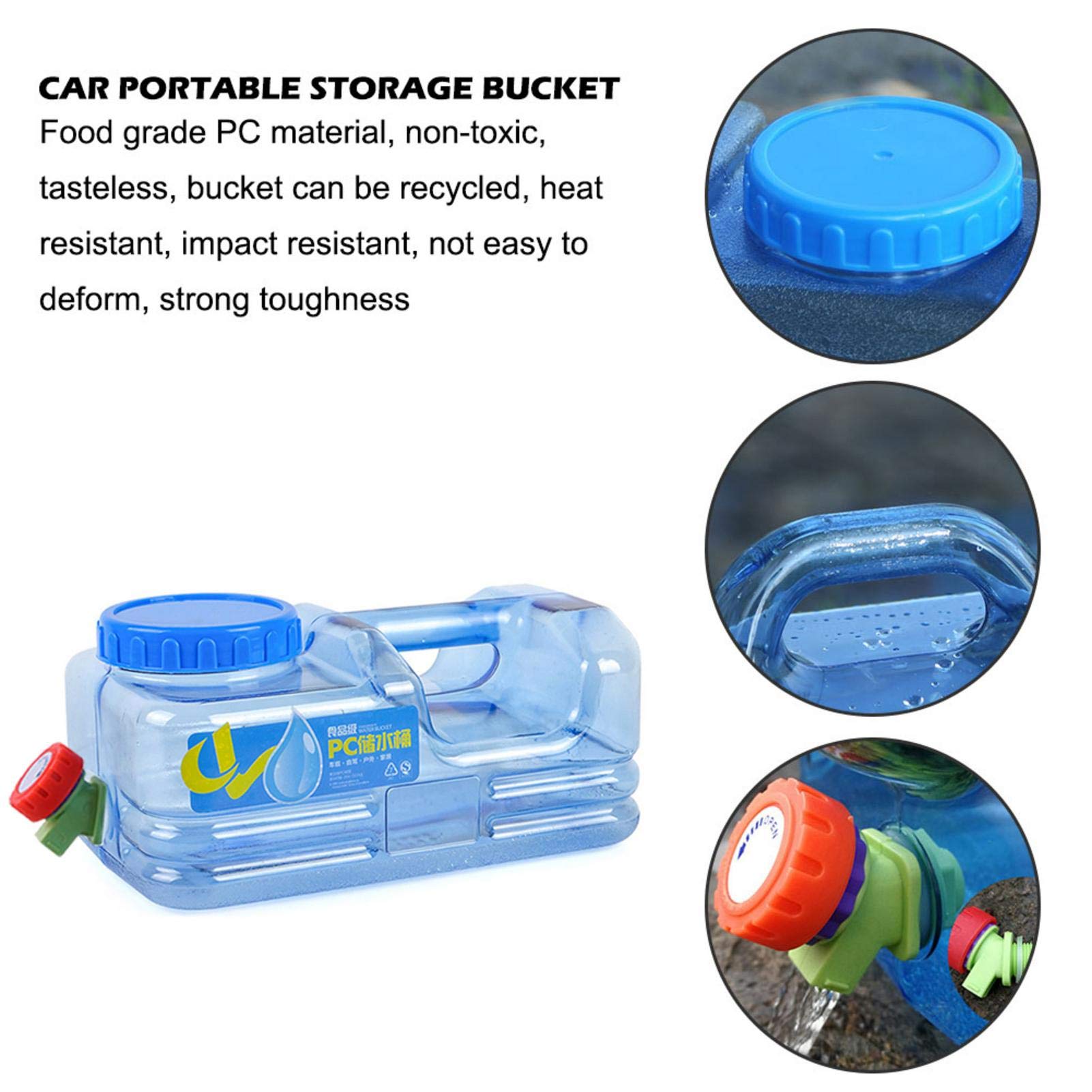 Naysku 5.5L Reusable Plastic Water Jug - BPA-Free Camping Water Container with Anti-Splash Lid, Portable Gallon Water Storage for Outdoor Adventures, Hiking, Emergency Preparedness and Home Use