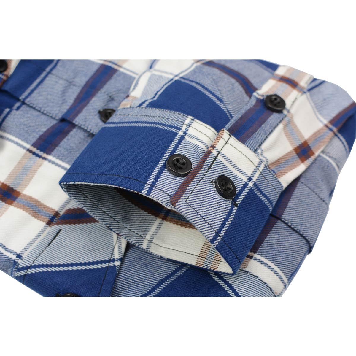 Milwaukee Leather Men's Flannel Shirt - 100% Cotton Button Down Long Sleeve Plaid Shirt for Outdoor Work, Camping & Casual Wear
