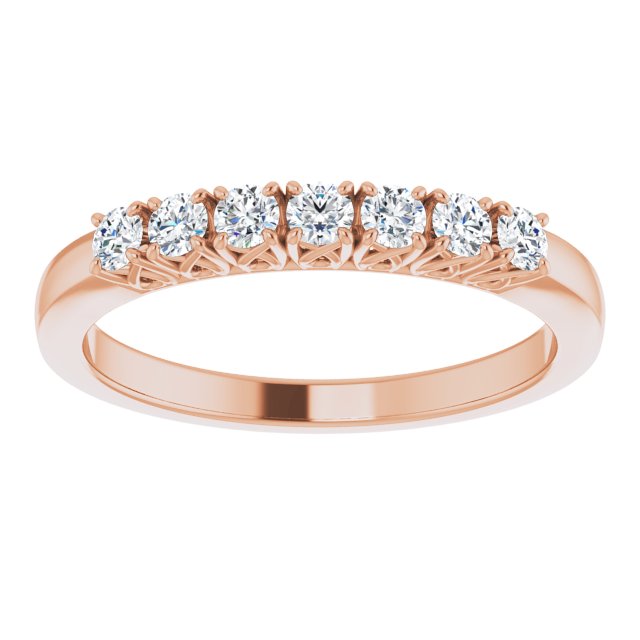 0.30 Carat Round Diamond Wedding Band - 7 Stone Anniversary Ring for Women - Elegant Bridal Jewelry Gift for Wife, Engagement, Valentine's Day or Special Occasions
