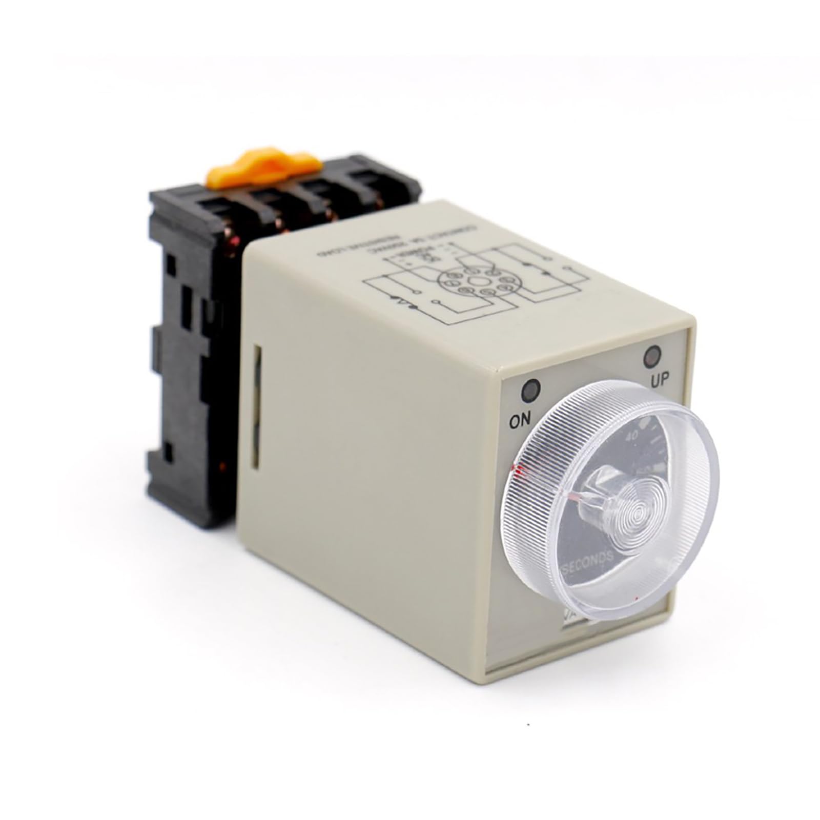 Baomain AC 220V AH3-3 Time Delay Relay Solid State Timer 8 Pin 60 Minute with Socket - Perfect for Industrial Automation, HVAC Systems, and Electrical Control Panels