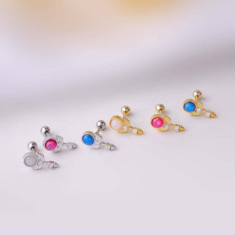 20G Neon Magic Wand Helix Stud Earrings for Women | Hypoallergenic Stainless Steel Cartilage Piercing Jewelry | Perfect for Parties, Raves & Everyday Wear
