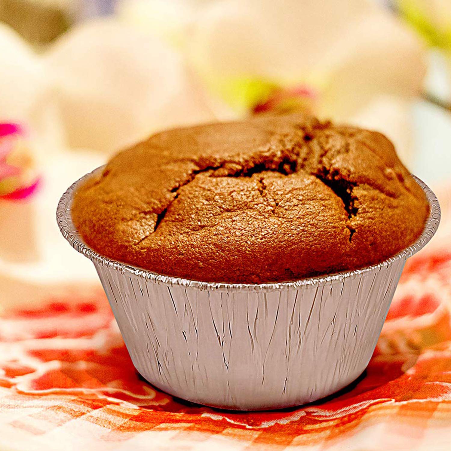 2 Oz Disposable Aluminum Foil Baking Cups - 100Pcs 70mL Mini Cupcake Pans for Baking, Roasting & Serving - Perfect for Parties, Desserts & Meal Prep
