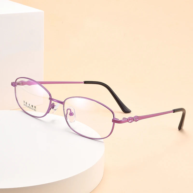 Bclear Women's Full Rim Oval Alloy Eyeglasses Frame My2033 - Lightweight & Stylish Eyewear for Work, Reading & Everyday Fashion