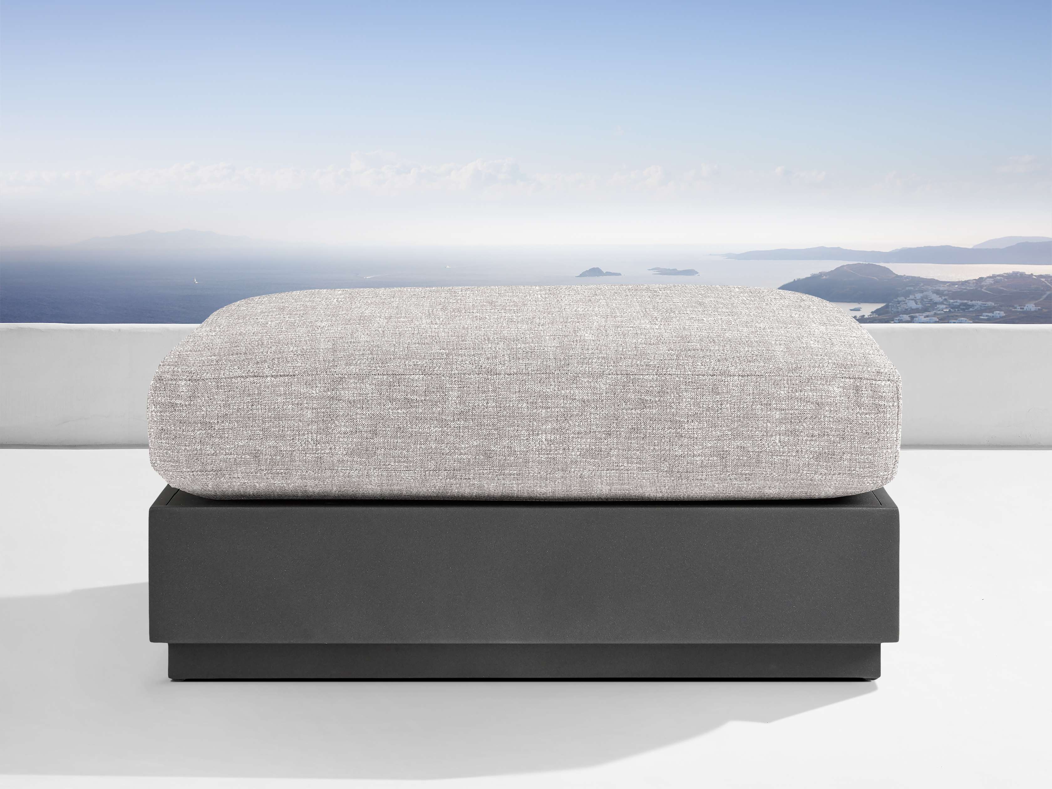 Bal Harbour Outdoor Aluminum Ottoman - Lightweight & Weather-Resistant Patio Furniture for Poolside, Garden, and Deck Relaxation