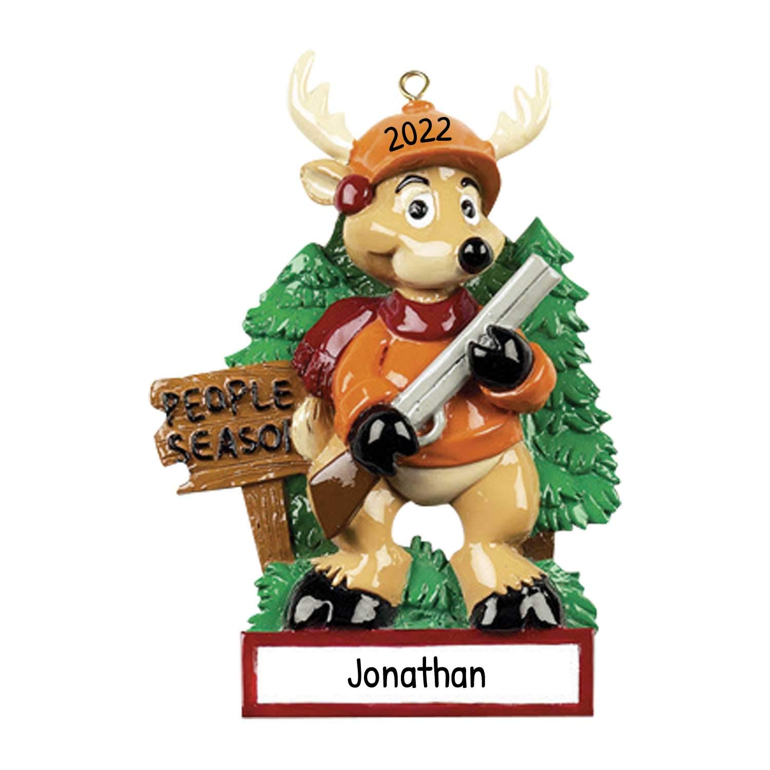 Personalized Christmas Ornament Set 2024 - Deer & Hunter Themed Holiday Decor for Tree, Outdoor, and Hunting Party | Perfect for Xmas Gifts, Home Decor, and Hunting Enthusiasts