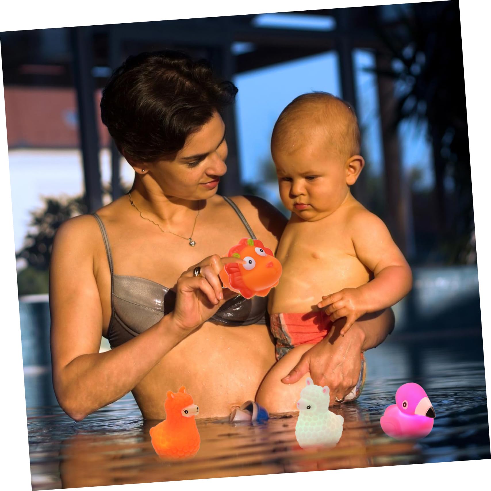 VICASKY 12 Pack Glow in The Dark Bath Toys - Floating Light Up Bathtub Toys for Kids, Waterproof LED Bath Time Fun for Toddlers & Babies - Perfect for Sensory Play, Nighttime Baths & Pool Parties
