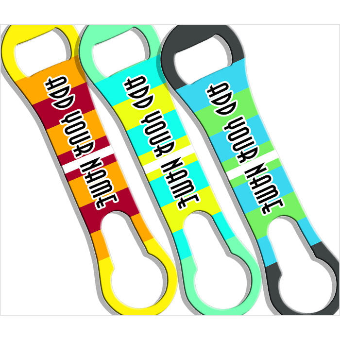 Personalized V Rod® Bottle Opener with Bright Stripes - Perfect for Parties, BBQs, and Home Bars