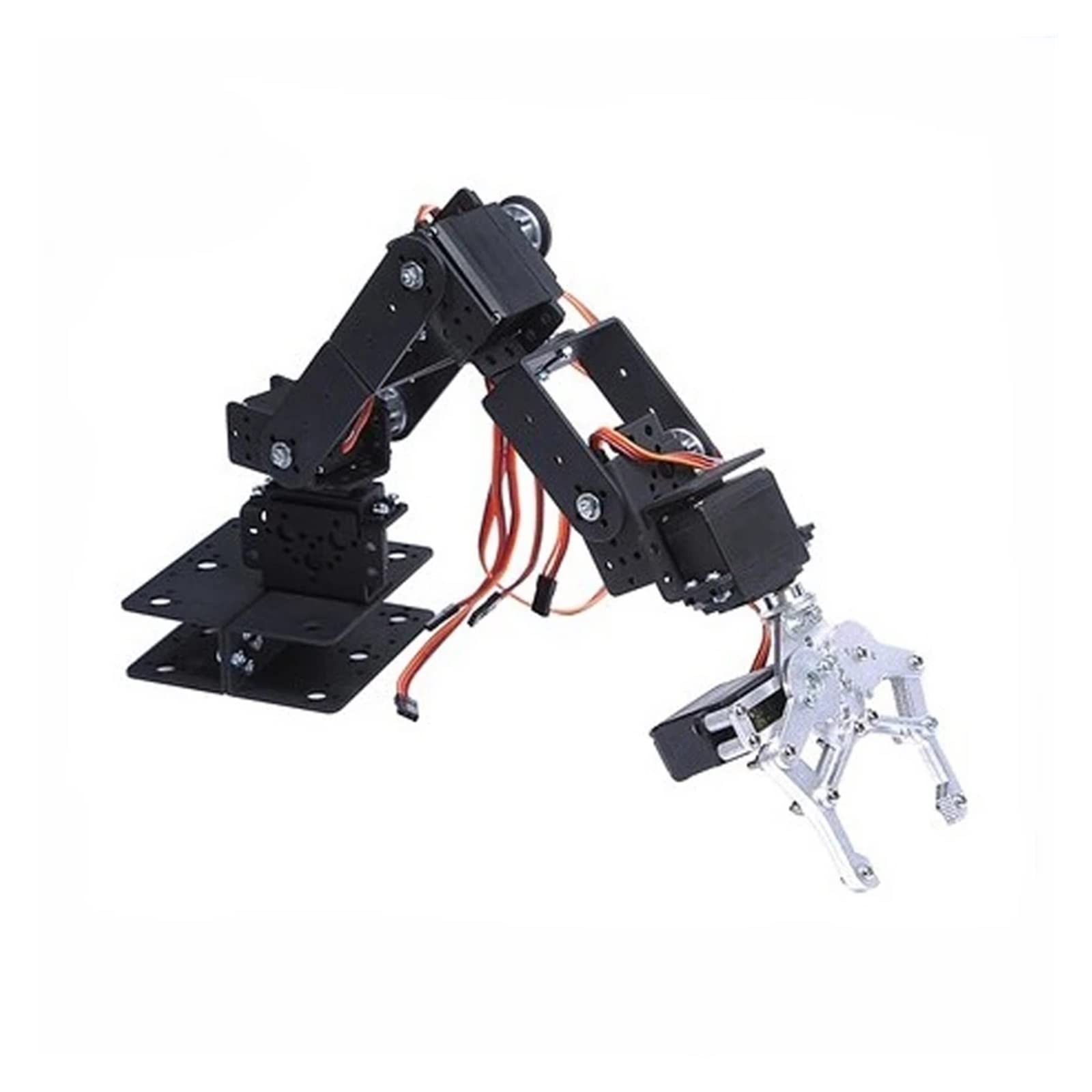 LXSWY 6 DOF Robot Arm Kit with 180° Servos & Metal Gripper - Programmable DIY Robotic Arm for STEM Education, Arduino Projects, and Industrial Automation Training (Includes Servos)