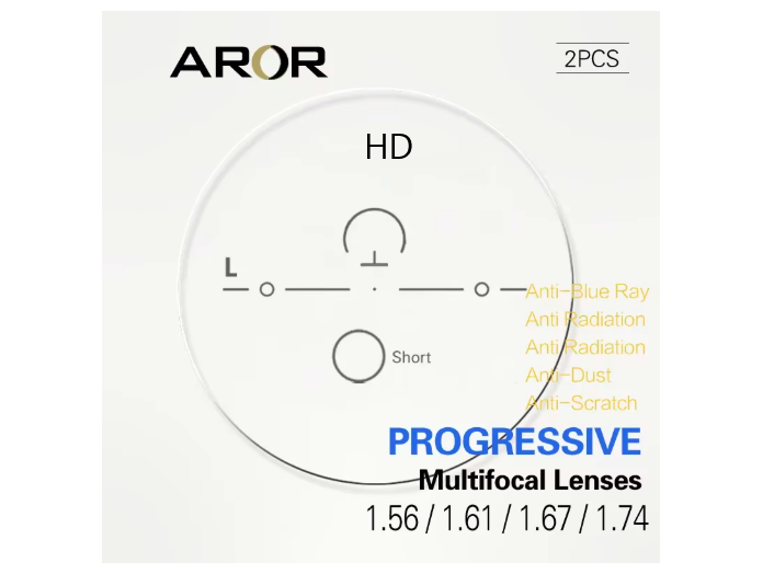 Aror Progressive HD Clear Lenses for Reading & Computer Use - Anti-Glare Blue Light Blocking Glasses for Men & Women