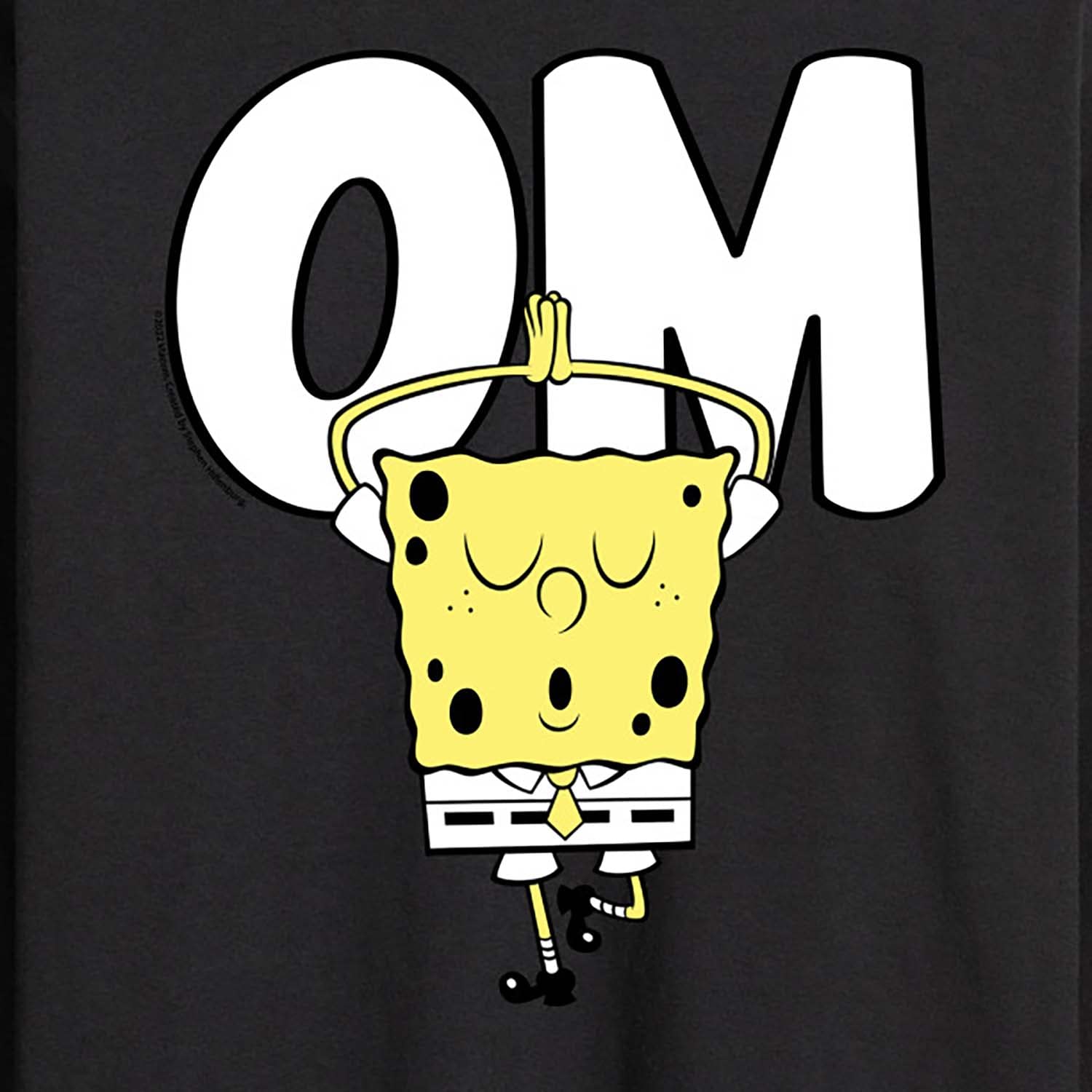 HYBRID APPAREL Spongebob Squarepants Yoga Pose Men's Long Sleeve T-Shirt | Cartoon Graphic Tee for Fans | Casual Wear, Gym & Lounge