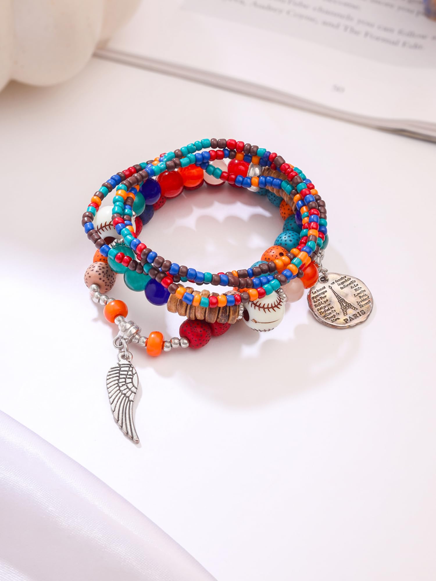 Yellow Beaded Chime Bracelet for Women & Girls - Stackable Stretch Layered Fashion Bracelet - Perfect Birthday Gift for Her - Ideal for Everyday Wear, Parties & Special Occasions