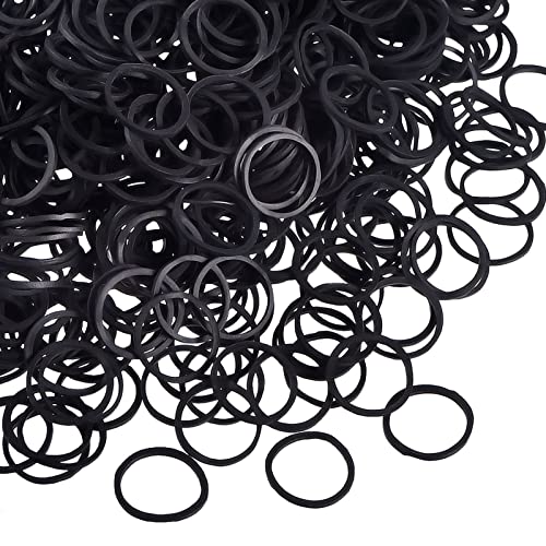 600 Mini Soft Rubber Bands for Kids Hair Braids - Black Elastic Hair Ties for Braiding, Ponytails & Hairstyles - Perfect for School, Parties & Daily Hair Styling