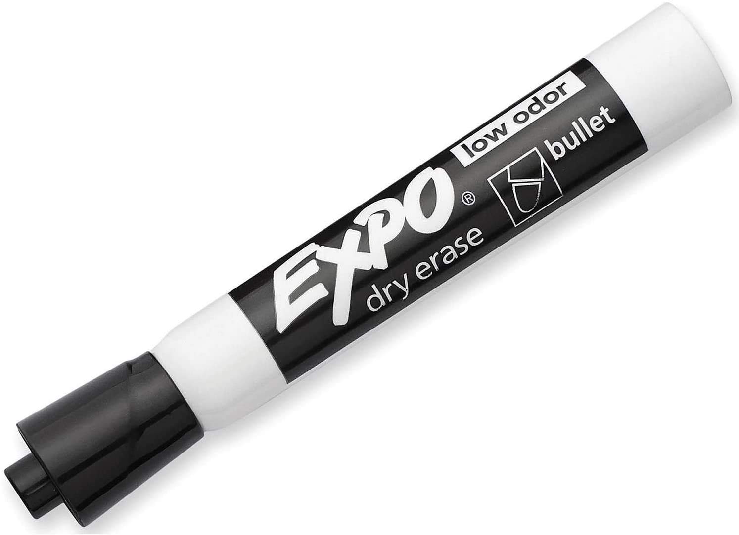 EXPO 82001 Low-Odor Bullet Tip Dry Erase Markers - 36 Black Whiteboard Markers for Classroom, Office & Home Use - Works on Whiteboards, Glass & Non-Porous Surfaces - Ideal for Teachers, Students & Professionals