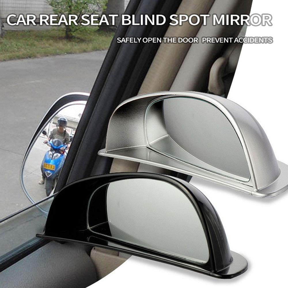 2Pcs Universal Wide Angle Car Blind Spot Mirrors - Auto Auxiliary Rear View Mirror Glass for Second Row Door Safety - Perfect for Parking, Lane Changing & Safe Exiting in SUVs, Trucks & Family Vehicles