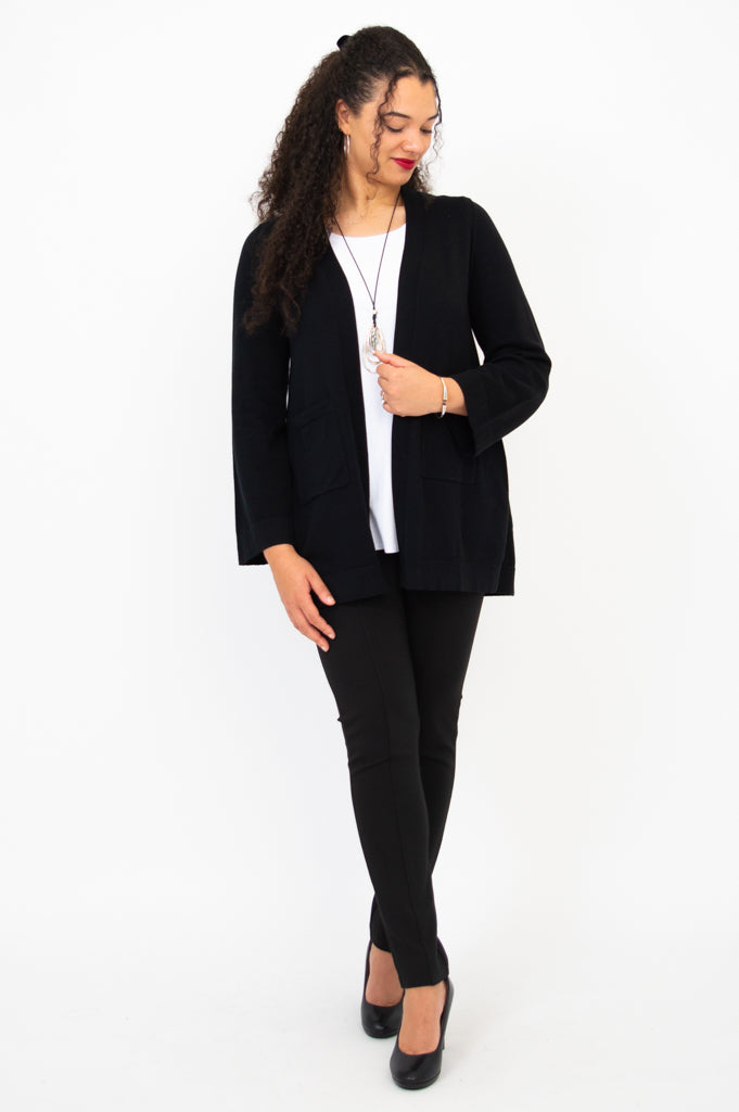 Black Cotton Dallas Cardigan for Women - Cozy & Stylish Knit Sweater for Fall & Winter Outfits